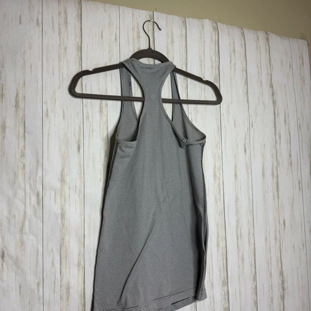 Lululemon Athletica Gray White Striped Tank Top